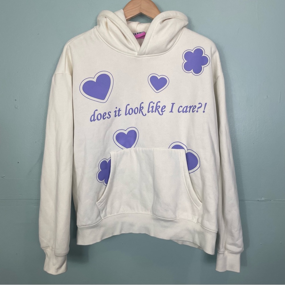 Hoesforclothes Because I Do Hoodie Pullover Off White Color Size Large